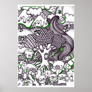 simple doodle art posters