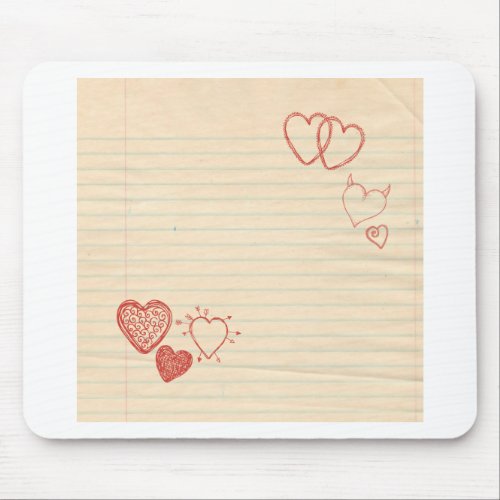 Doodle Notepad Love Letter Mouse Pad