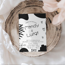 Doodle Organic Shapes Script Wedding