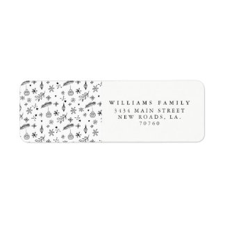 Doodle Ornaments Christmas Label