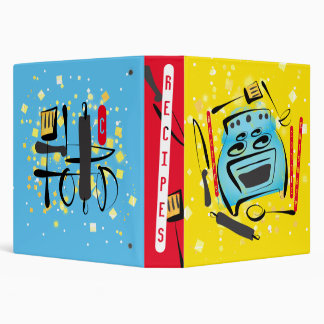 Doodle oven utensils personalized cookbook recipe 3 ring binder