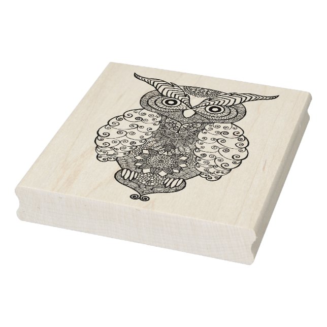 Doodle Owl Rubber Stamp (Stamp)
