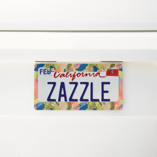 Doodle Paint Abstract License Plate Frame