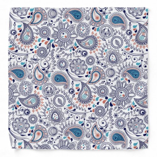 Doodle Paisley Pattern Bandana