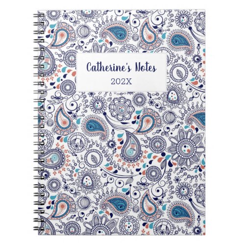 Doodle Paisley Pattern Notebook