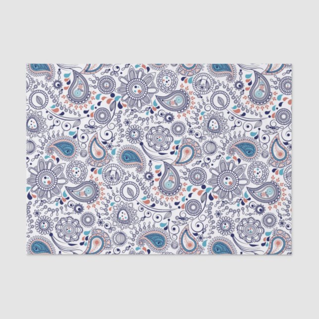 Doodle Paisley Pattern Tissue Paper (Front)