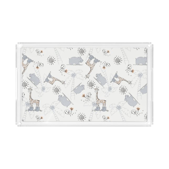 doodle pattern 2 acrylic tray (Front)