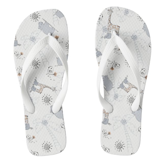 doodle pattern 2 flip flops (Footbed)