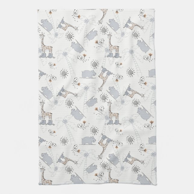 doodle pattern 2 kitchen towel (Vertical)