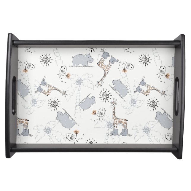 doodle pattern 2 serving tray (Front)