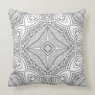 Doodle Patterns Coloring Art Throw Pillows Decor