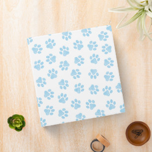 Doodle Paws, Dog Paws, Baby Blue Paws 3 Ring Binder