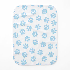 Doodle Paws, Dog Paws, Baby Blue Paws Burp Cloth