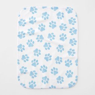 Doodle Paws, Dog Paws, Baby Blue Paws Burp Cloth