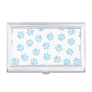 Doodle Paws, Dog Paws, Baby Blue Paws Business Card Case