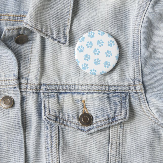 Doodle Paws, Dog Paws, Baby Blue Paws Button (In Situ)