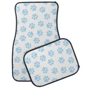 Doodle Paws, Dog Paws, Baby Blue Paws Car Floor Mat