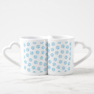 Doodle Paws, Dog Paws, Baby Blue Paws Coffee Mug Set
