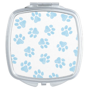 Doodle Paws, Dog Paws, Baby Blue Paws Compact Mirror