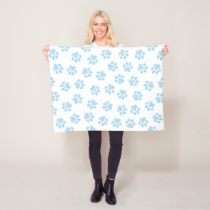Doodle Paws, Dog Paws, Baby Blue Paws Fleece Blanket