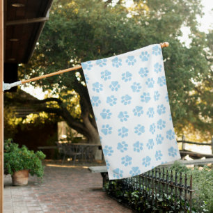 Doodle Paws, Dog Paws, Baby Blue Paws House Flag