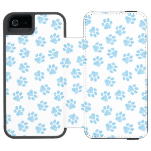 Doodle Paws, Dog Paws, Baby Blue Paws iPhone SE/5/5s Wallet Case