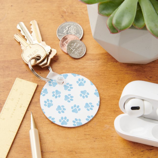 Doodle Paws, Dog Paws, Baby Blue Paws Keychain (Desk)