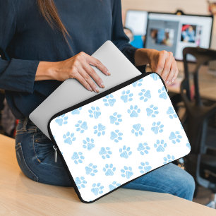 Doodle Paws, Dog Paws, Baby Blue Paws Laptop Sleeve