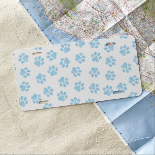 Doodle Paws, Dog Paws, Baby Blue Paws License Plate