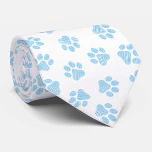 Doodle Paws, Dog Paws, Baby Blue Paws Neck Tie