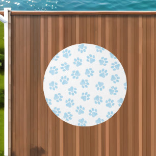 Doodle Paws, Dog Paws, Baby Blue Paws Outdoor Rug