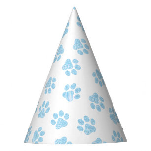 Doodle Paws, Dog Paws, Baby Blue Paws Party Hat