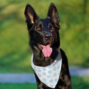 Doodle Paws, Dog Paws, Baby Blue Paws Pet Bandana Collar