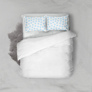 Doodle Paws, Dog Paws, Baby Blue Paws Pillow Case
