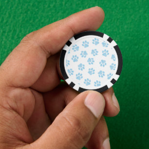 Doodle Paws, Dog Paws, Baby Blue Paws Poker Chips