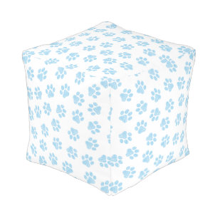 Doodle Paws, Dog Paws, Baby Blue Paws Pouf