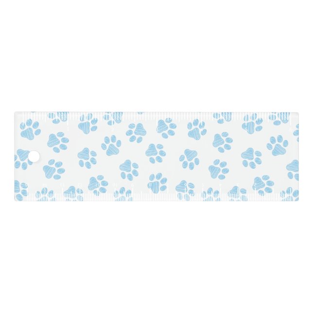 Doodle Paws, Dog Paws, Baby Blue Paws Ruler (Front)