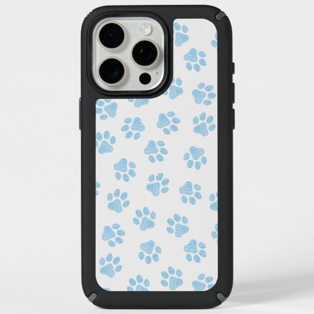 Doodle Paws, Dog Paws, Baby Blue Paws Speck iPhone Case (Front)