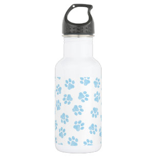 Doodle Paws, Dog Paws, Baby Blue Paws Stainless Steel Water Bottle