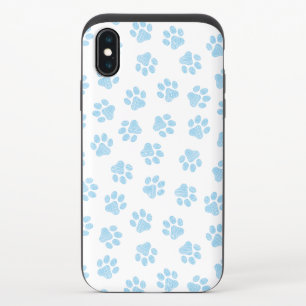 Doodle Paws, Dog Paws, Baby Blue Paws iPhone XS Slider Case