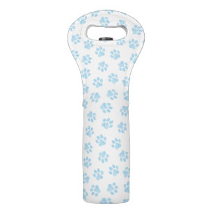 Doodle Paws, Dog Paws, Baby Blue Paws Wine Bag