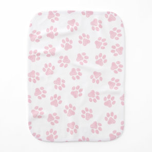 Doodle Paws, Dog Paws, Baby Pink Paws Burp Cloth