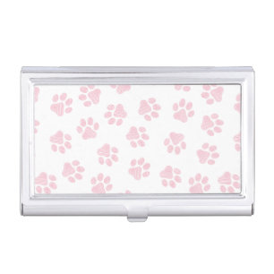 Doodle Paws, Dog Paws, Baby Pink Paws Business Card Case