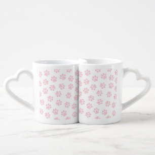 Doodle Paws, Dog Paws, Baby Pink Paws Coffee Mug Set