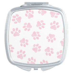 Doodle Paws, Dog Paws, Baby Pink Paws Compact Mirror