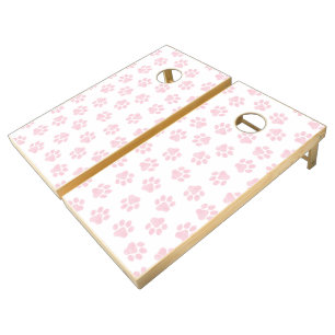 Doodle Paws, Dog Paws, Baby Pink Paws Cornhole Set