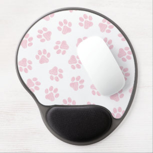 Doodle Paws, Dog Paws, Baby Pink Paws Gel Mouse Pad