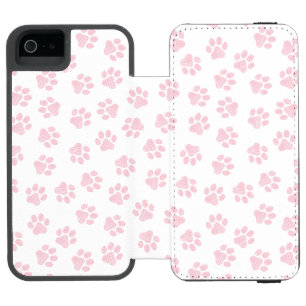 Doodle Paws, Dog Paws, Baby Pink Paws iPhone SE/5/5s Wallet Case