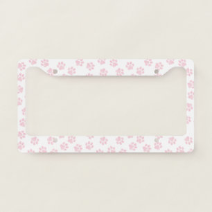 Doodle Paws, Dog Paws, Baby Pink Paws License Plate Frame