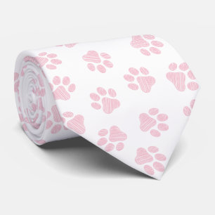 Doodle Paws, Dog Paws, Baby Pink Paws Neck Tie